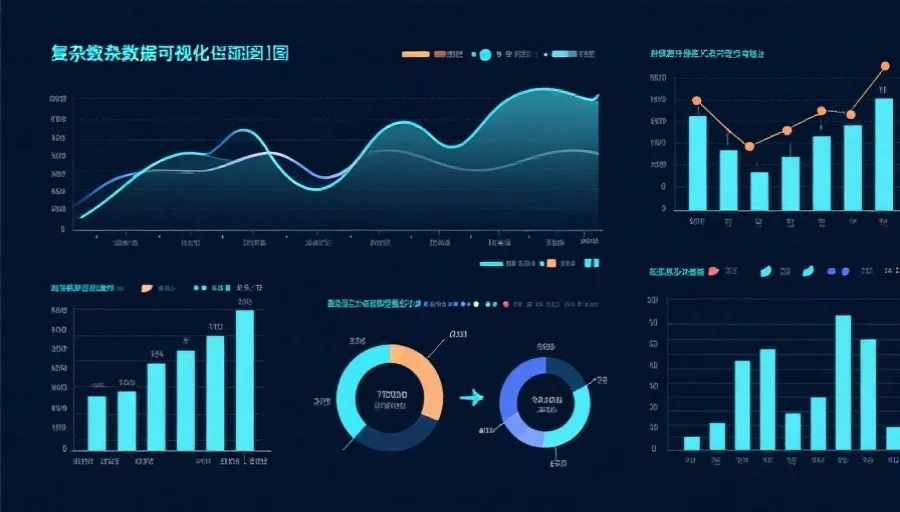 一张展示复杂数据可视化的图表，包含曲线、柱状图和数据点，突出数据分析过程